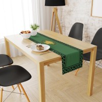 green-medusa-table-runner-140x45cm-1